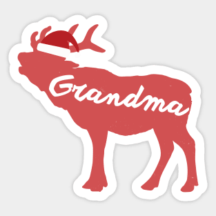 Grandmother and Grandma Reindeer Family Group Christmas Eve Matching Sticker